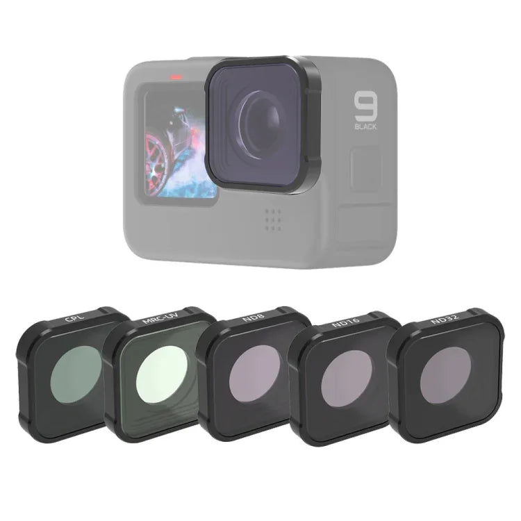 Filtre d'objectif JSR série KB MCUV+CPL+ND8+ND16+ND32 pour GoPro HERO13 Black /12 Black /11 Black /10 Black /9 Black, 5 en 1