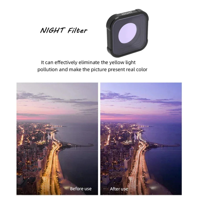 Filtre d'objectif JSR série KB STAR+CPL+NIGHT+ND8+ND16+ND32 pour GoPro HERO13 Black /12 Black /11 Black /10 Black /9 Black, 6 en 1