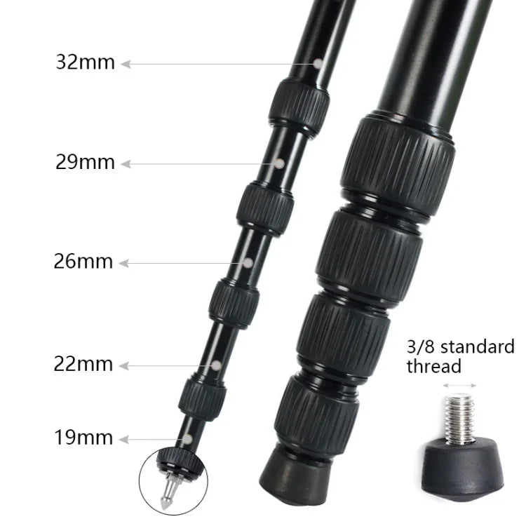 BEXIN MAS325 Support monopode portable en alliage d'aluminium pour appareil photo reflex numérique, idéal pour les voyages et les activités de plein air.