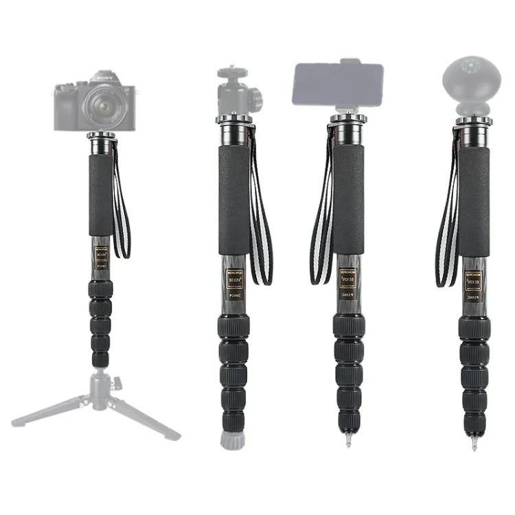 BEXIN P306C Support monopode portable en fibre de carbone pour appareil photo reflex numérique, idéal pour les voyages et les activités de plein air.