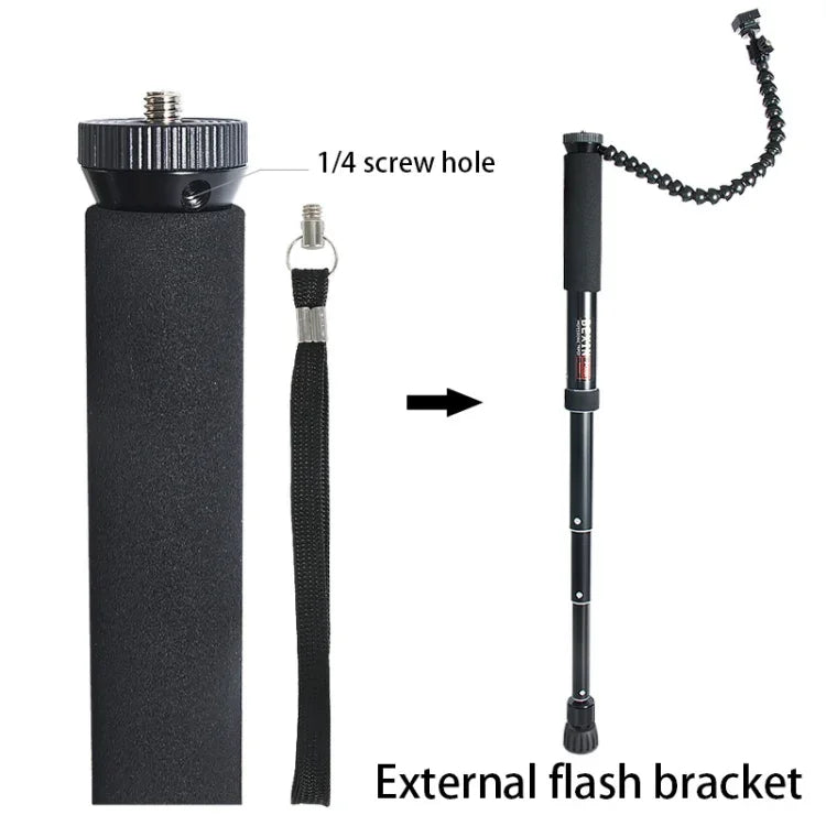 BEXIN P308 Support monopode portable en alliage d'aluminium pour appareil photo reflex numérique, idéal pour les voyages et les activités de plein air.