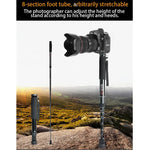 BEXIN P308B Support monopode portable en alliage d'aluminium pour appareil photo reflex numérique, idéal pour les voyages et les activités de plein air.