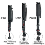 BEXIN P308B Support monopode portable en alliage d'aluminium pour appareil photo reflex numérique, idéal pour les voyages et les activités de plein air.