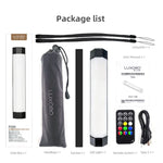 LUXCeO Bâton lumineux LED RGB multicolore pour photos et vidéos, contrôle par application, température de couleur réglable, étanche, lampe d'appoint portable avec télécommande, P200 RGB