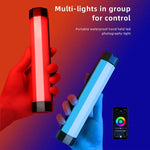 LUXCeO Bâton lumineux LED RGB multicolore pour photos et vidéos, contrôle par application, température de couleur réglable, étanche, lampe d'appoint portable avec télécommande, P200 RGB