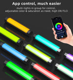 LUXCeO Bâton lumineux LED RGB multicolore pour photos et vidéos, contrôle par application, température de couleur réglable, étanche, lampe d'appoint portable avec télécommande, P200 RGB