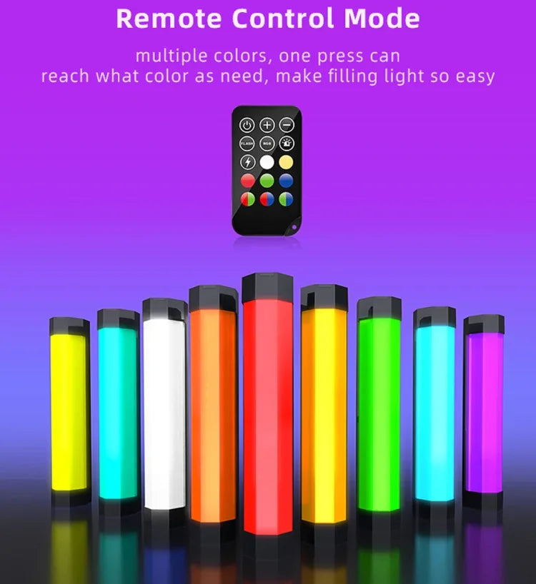 LUXCeO Bâton lumineux LED RGB multicolore pour photos et vidéos, contrôle par application, température de couleur réglable, étanche, lampe d'appoint portable avec télécommande, P200 RGB