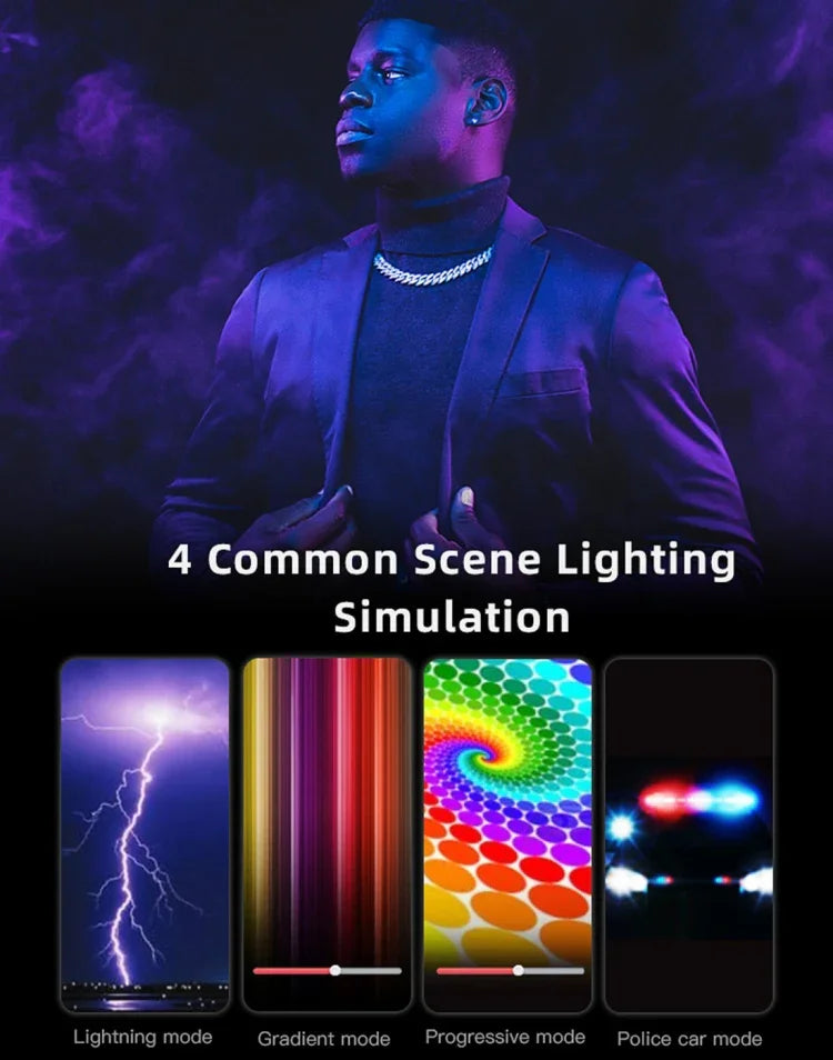LUXCeO Bâton lumineux LED RGB multicolore pour photos et vidéos, contrôle par application, température de couleur réglable, étanche, lampe d'appoint portable avec télécommande, P200 RGB