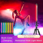 LUXCeO P7RGB Pro Bâton lumineux LED coloré pour photos et vidéos, contrôle par application, température de couleur réglable, étanche, lampe d'appoint LED portable avec télécommande, P7RGB Pro