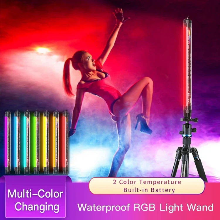 LUXCeO P7RGB Pro Bâton lumineux LED coloré pour photos et vidéos, contrôle par application, température de couleur réglable, étanche, lampe d'appoint LED portable avec télécommande, P7RGB Pro