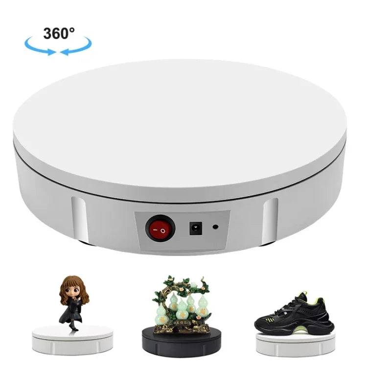 Plateau tournant électrique de 30 cm avec support d'affichage, accessoire de prise de vue vidéo et photographique, charge maximale : 100 kg, prise américaine, 30 cm.