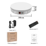 Plateau tournant électrique de 30 cm avec support d'affichage, accessoire de prise de vue vidéo et photographique, charge maximale : 100 kg, prise américaine, 30 cm.