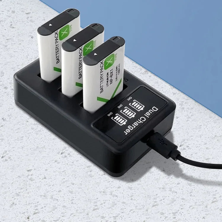 Chargeur triple USB avec câble USB pour écran LCD Sony NP-BX1 (3 canaux)