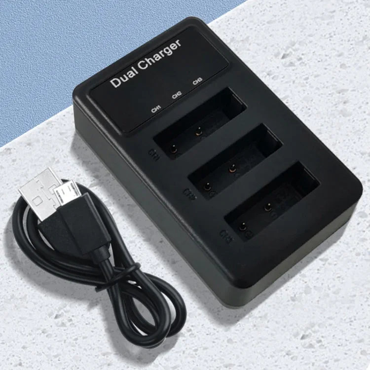 Chargeur triple USB avec câble USB pour écran LCD Sony NP-BX1 (3 canaux)