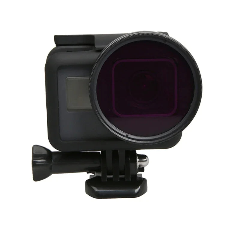 Filtres d'objectif professionnels 52 mm pour caméra d'action sportive GoPro HERO5 (CPL + UV + ND8 + ND2 + Star 8 + Rouge + Jaune + FLD/Violet) et bague d'adaptation pour boîtier étanche, 10 en 1