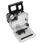 Boîtier de protection étanche 30 m en PC et ABS pour GoPro HERO5 + coque arrière tactile avec fixation basique à boucle et vis longue, dimensions de la coque arrière : 7 x 6 cm.
