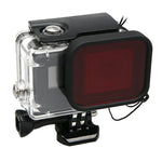 Boîtier de protection étanche 30 m en PC et ABS pour GoPro HERO5 + filtre rouge quadrant pour objectif avec boucle, fixation basique, vis longue et dragonne anti-perte.