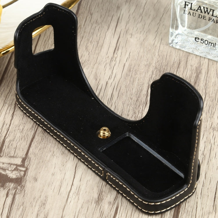 Étui demi-dos en cuir PU avec filetage 1/4 pouce pour appareil photo FUJIFILM X100V