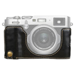 Étui demi-dos en cuir PU avec filetage 1/4 pouce pour appareil photo FUJIFILM X100V