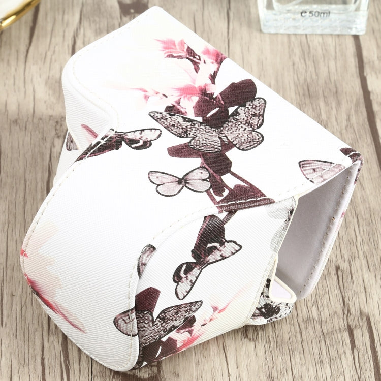 Étui pour appareil photo Sony A6000 / A6300 / A6400 / Nex 6 en cuir PU à motif floral