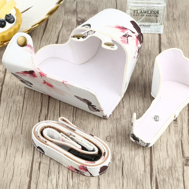 Étui pour appareil photo Sony A6000 / A6300 / A6400 / Nex 6 en cuir PU à motif floral
