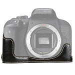 Base d'étui demi-dos en cuir PU avec filetage 1/4 pouce pour Canon EOS 77D / 800D, Pour Canon EOS 77D, Pour Canon EOS 77D