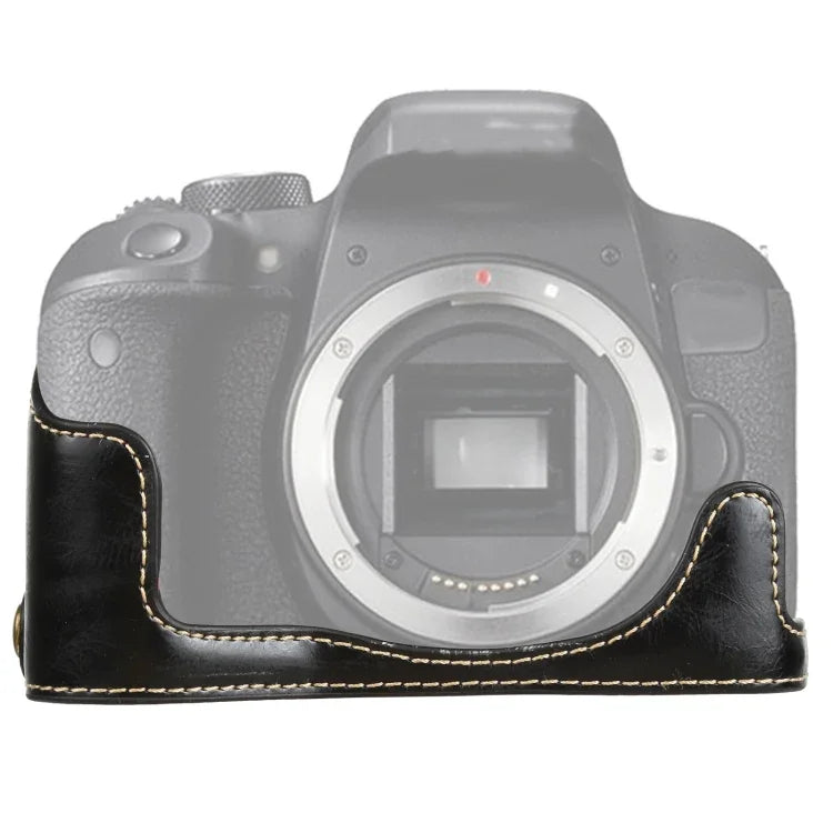 Base d'étui demi-dos en cuir PU avec filetage 1/4 pouce pour Canon EOS 77D / 800D, Pour Canon EOS 77D, Pour Canon EOS 77D