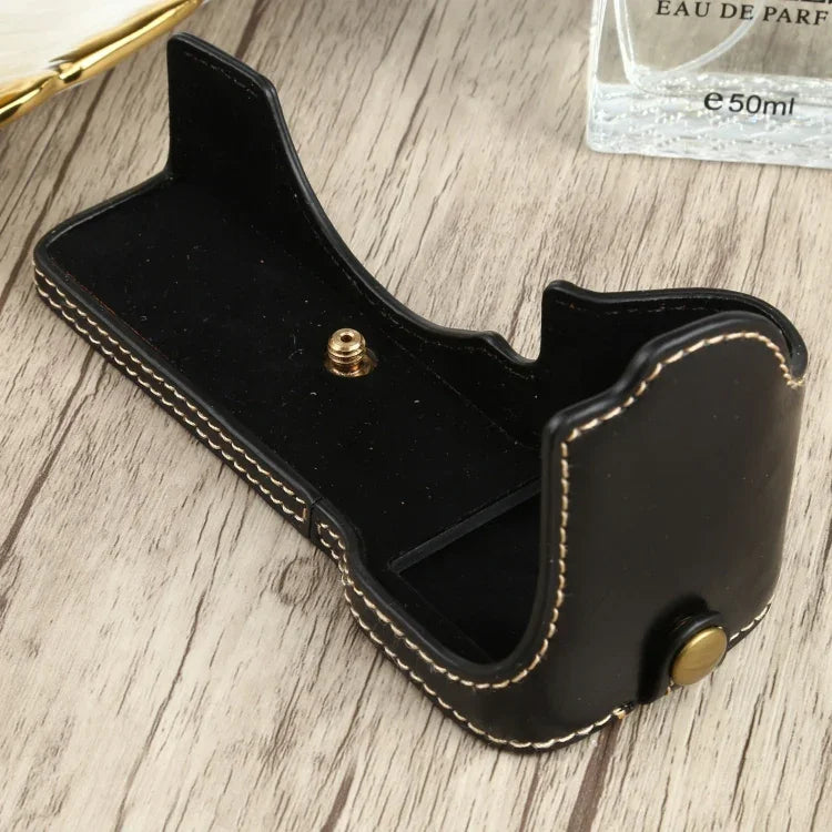Étui demi-boîtier en cuir PU avec filetage 1/4 pouce pour appareil photo Sony ILCE-7C/A7C