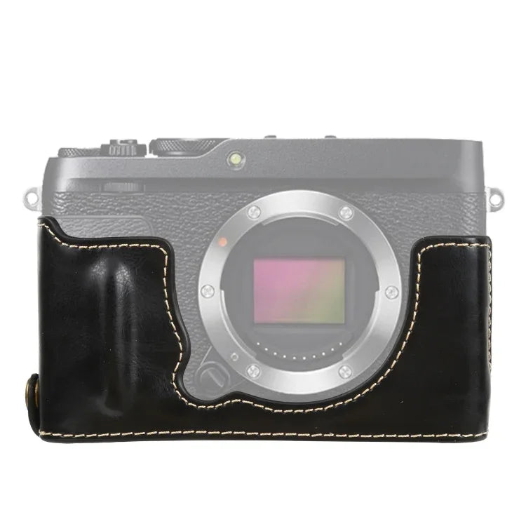Étui demi-boîtier en cuir PU avec filetage 1/4 pouce pour appareil photo FUJIFILM XE4
