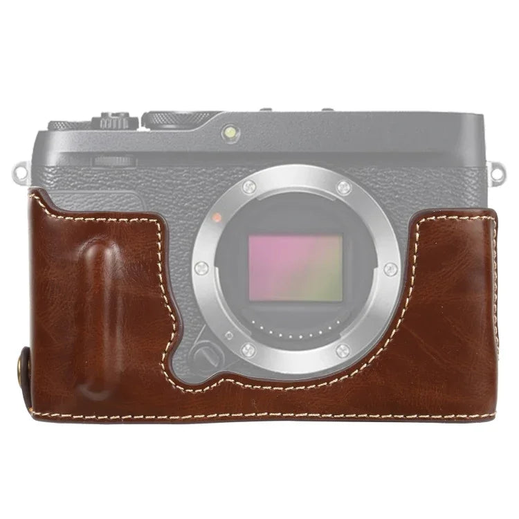 Étui demi-boîtier en cuir PU avec filetage 1/4 pouce pour appareil photo FUJIFILM XE4