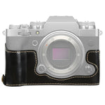 Étui demi-boîtier en cuir PU avec filetage 1/4 pouce pour FUJIFILM X-T4