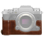 Étui demi-boîtier en cuir PU avec filetage 1/4 pouce pour FUJIFILM X-T4