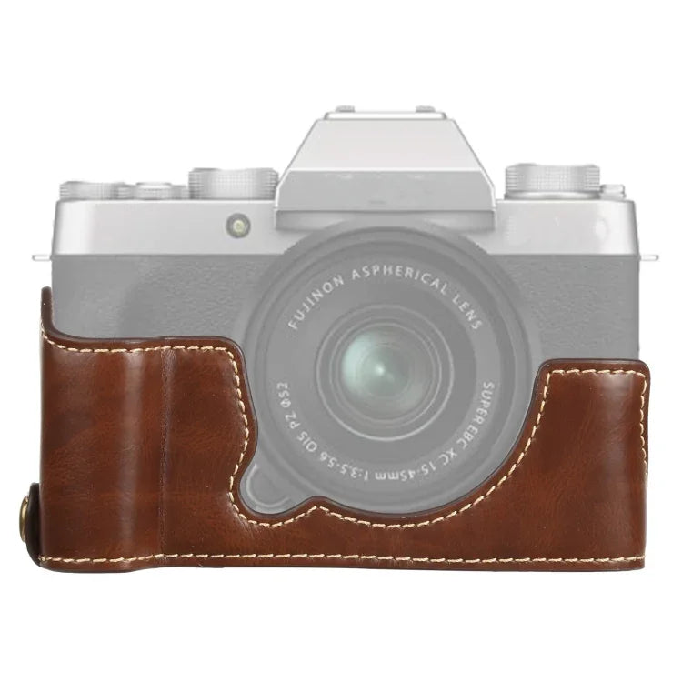 Étui demi-dos en cuir PU avec filetage 1/4 pouce pour appareil photo FUJIFILM XT200