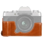 Étui demi-dos en cuir PU avec filetage 1/4 pouce pour appareil photo FUJIFILM XT200