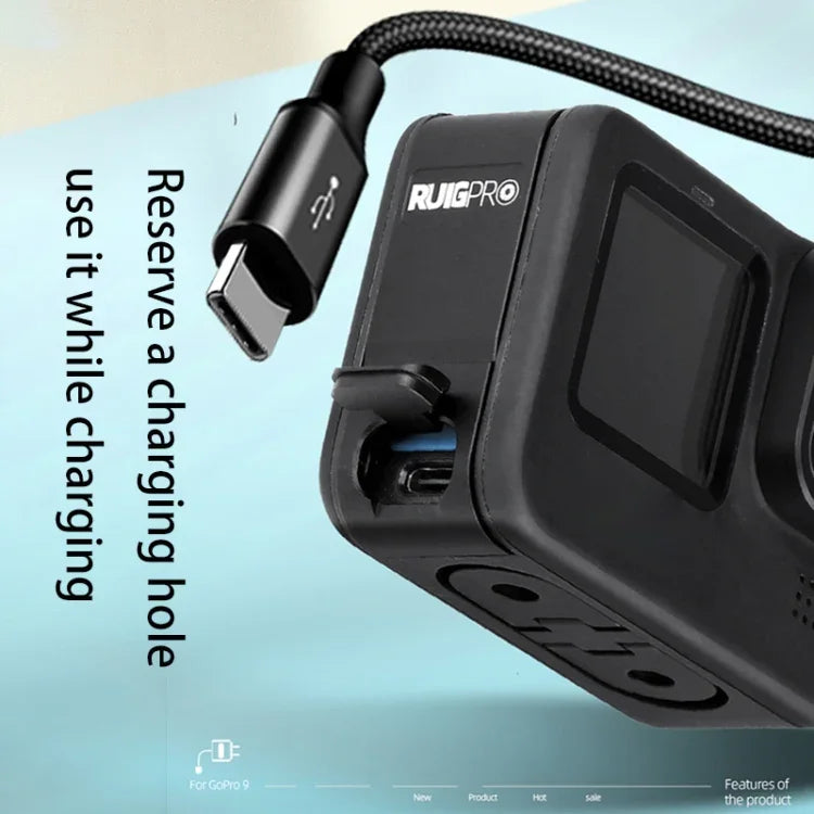 Cache latéral de batterie en alliage d'aluminium RUIGPRO pour GoPro HERO10 Black / HERO9 Black, cache latéral en alliage d'aluminium