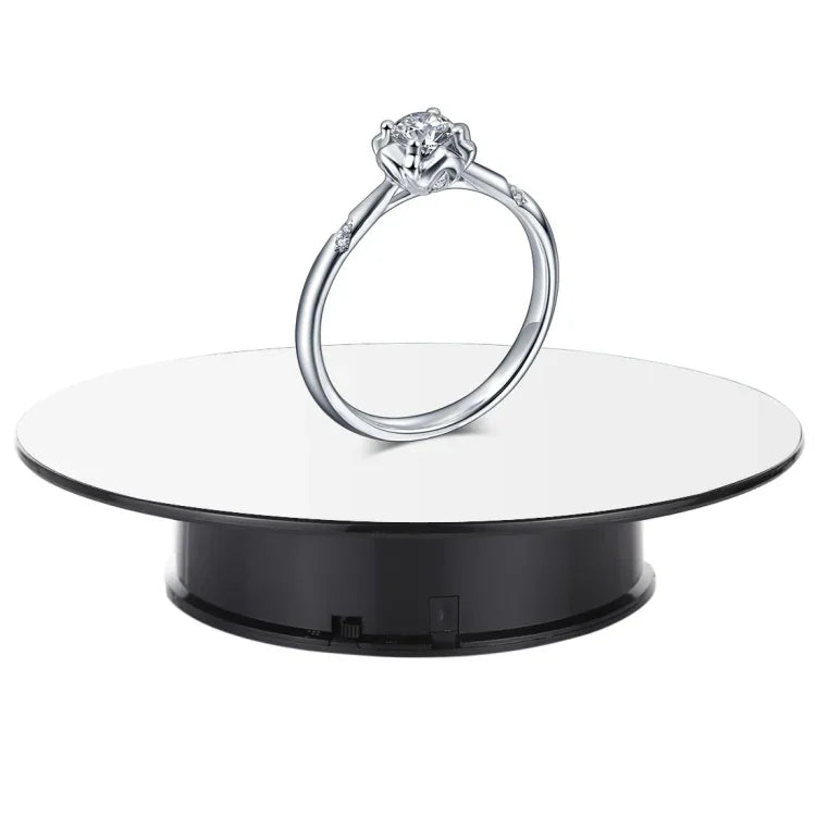 25cm 360 Degree Electric Rotating Mirror Surface Turntable Display Stand Video Shooting Props Turntable for Photography, Load 3kg, Powered by Battery, 25cm Mirror/Powered by Battery(B), 25cm Mirror/Powered by Battery(W), 25cm Mirror/Powered by Battery(WB)