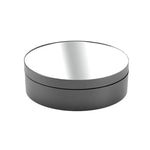 Plateau tournant électrique de 12 cm avec miroir rotatif à 360°, support d'affichage, accessoire de prise de vue vidéo, charge maximale : 3 kg, miroir noir de 12 cm, miroir blanc de 12 cm.