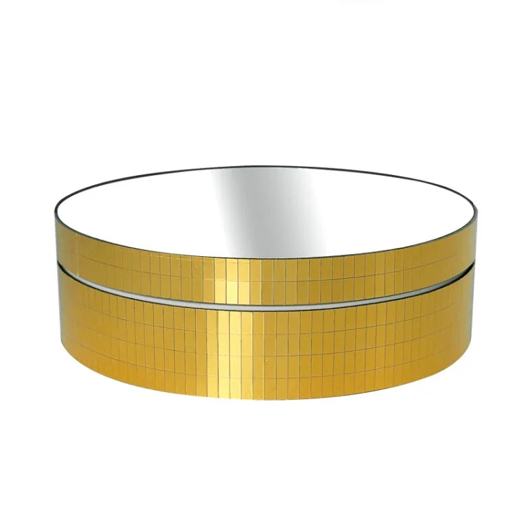 Plateau tournant électrique de 12 cm avec miroir rotatif à 360°, support d'affichage, accessoire de prise de vue vidéo, charge maximale : 3 kg, paillettes dorées et argentées.