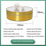 Plateau tournant électrique de 12 cm avec miroir rotatif à 360°, support d'affichage, accessoire de prise de vue vidéo, charge maximale : 3 kg, paillettes dorées et argentées.