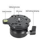BEXIN DY-60N Base de trépied professionnelle à dôme avec niveau à bulle et adaptateur à vis 3/8 pouce, filetage 3/8 pouce