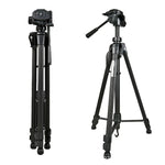 Support de trépied en alliage d'aluminium WeiFeng WT-3560 à 3 sections pliables pour diffusion en direct, WT-3560