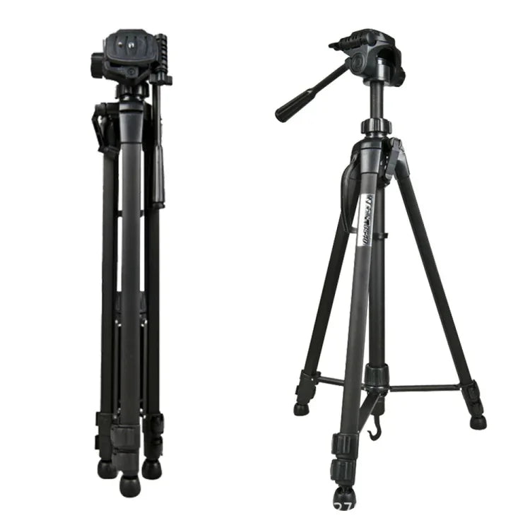 Support de trépied en alliage d'aluminium WeiFeng WT-3560 à 3 sections pliables pour diffusion en direct, WT-3560
