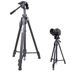 Support de trépied en alliage d'aluminium WeiFeng WT-3560 à 3 sections pliables pour diffusion en direct, WT-3560
