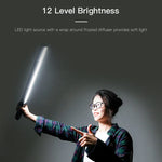 LUXCeO Q508A Lampe LED portable étanche pour photos et vidéos, 8 couleurs, avec télécommande.