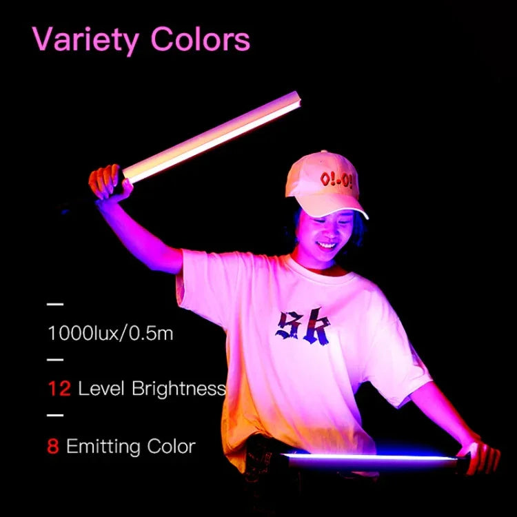 LUXCeO Q508A Lampe LED portable étanche pour photos et vidéos, 8 couleurs, avec télécommande.