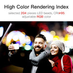LUXCeO Q508A Lampe LED portable étanche pour photos et vidéos, 8 couleurs, avec télécommande.
