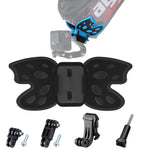 Adaptateur de fixation papillon pour casque avec bras pivotant à 3 axes, boucle en J et vis longue pour GoPro, Insta360, DJI et autres caméras d'action.