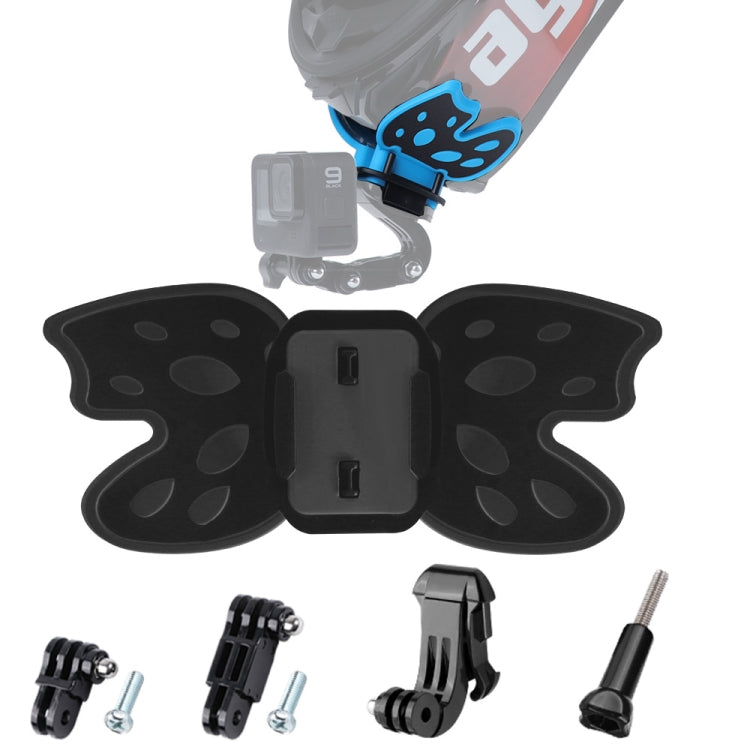 Adaptateur de fixation papillon pour casque avec bras pivotant à 3 axes, boucle en J et vis longue pour GoPro, Insta360, DJI et autres caméras d'action.