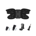 Adaptateur de fixation papillon pour casque avec bras pivotant à 3 axes, boucle en J et vis longue pour GoPro, Insta360, DJI et autres caméras d'action.