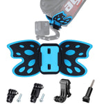 Adaptateur de fixation papillon pour casque avec bras pivotant à 3 axes, boucle en J et vis longue pour GoPro, Insta360, DJI et autres caméras d'action.